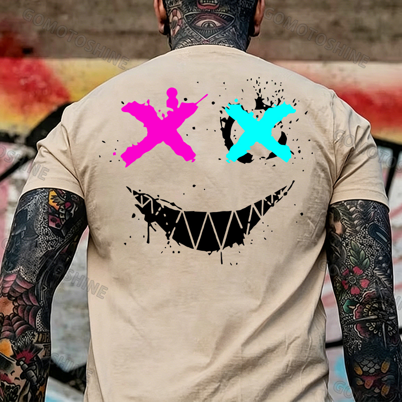 Evil Emoji Graphic Black Print T-Shirt Image - 22