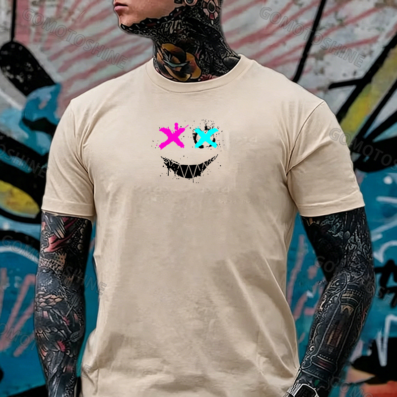 Evil Emoji Graphic Black Print T-Shirt Image - 20