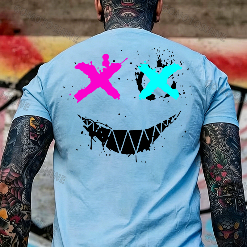 Evil Emoji Graphic Black Print T-Shirt Image - 26