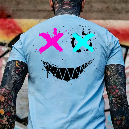Evil Emoji Graphic Black Print T-Shirt Image - 26