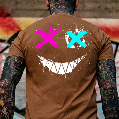 Evil Emoji Graphic Black Print T-Shirt Image - 24