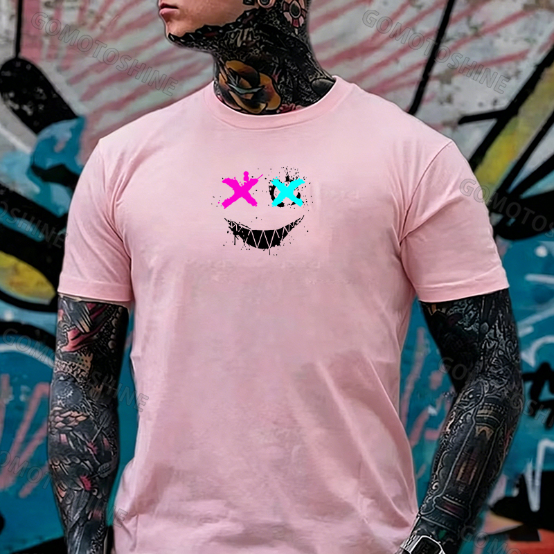 Evil Emoji Graphic Black Print T-Shirt Image - 25