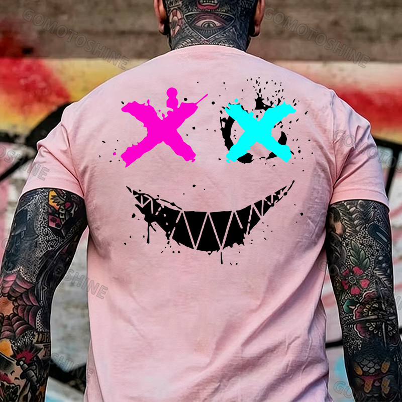 Evil Emoji Graphic Black Print T-Shirt Image - 27