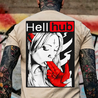 Hellhub Suck Devil's Finger Print Men's T-Shirt Image - 17