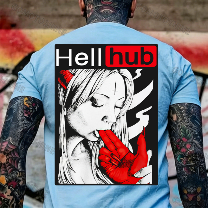 Hellhub Suck Devil's Finger Print Men's T-Shirt Image - 19