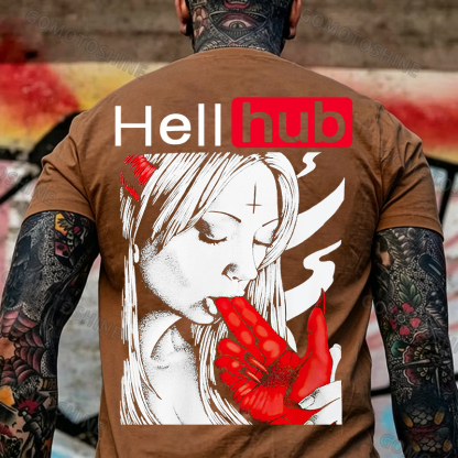 Hellhub Suck Devil's Finger Print Men's T-Shirt Image - 21