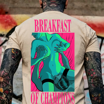 BREAKFAST OF CHAMPIONS Man Suck Sexy Woman Print Men's T-shirt Image - 8