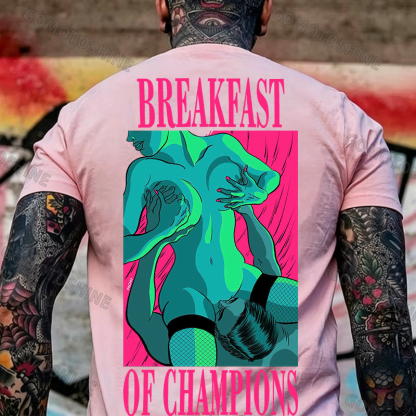 BREAKFAST OF CHAMPIONS Man Suck Sexy Woman Print Men's T-shirt Image - 11