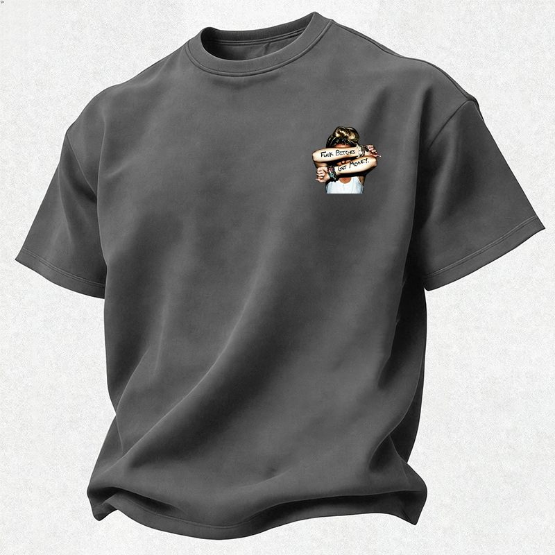 FUCK BITCHES, GET MONEY Hip-Hop Culture Print Men's T-Shirt Image - 3