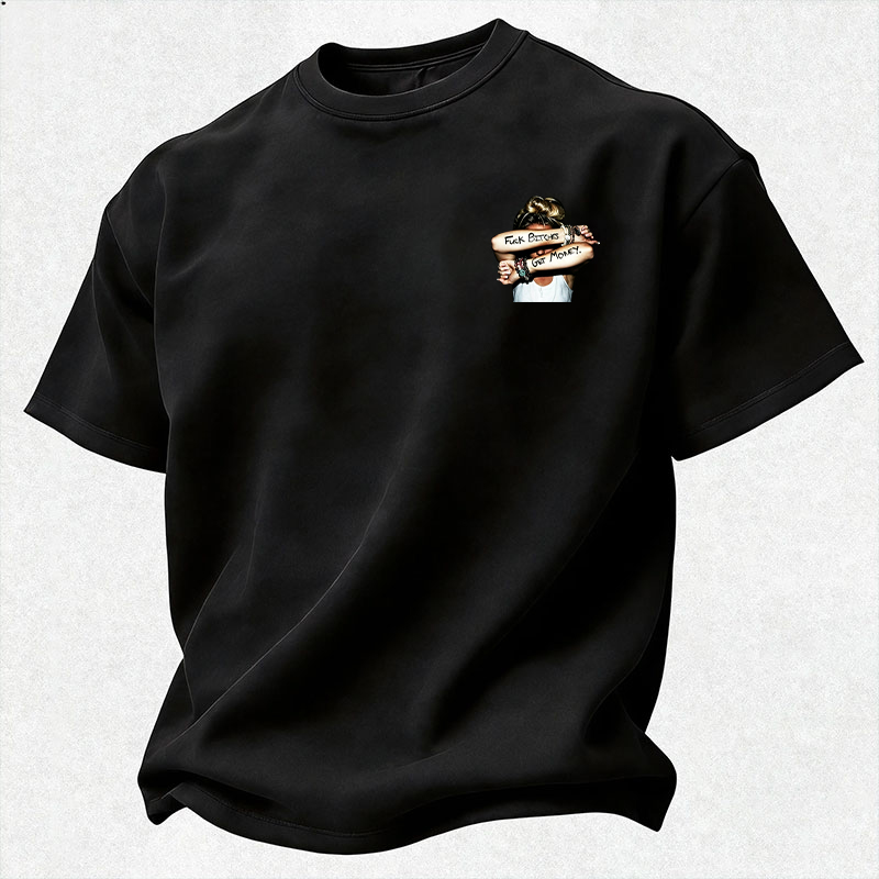 FUCK BITCHES, GET MONEY Hip-Hop Culture Print Men's T-Shirt Image - 5