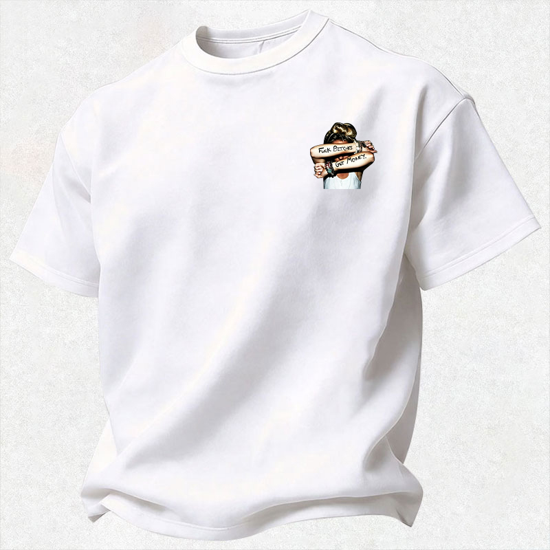FUCK BITCHES, GET MONEY Hip-Hop Culture Print Men's T-Shirt Image - 8