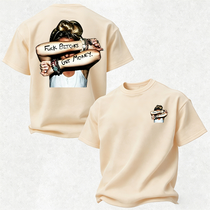 FUCK BITCHES, GET MONEY Hip-Hop Culture Print Men's T-Shirt Image - 17