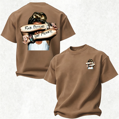 FUCK BITCHES, GET MONEY Hip-Hop Culture Print Men's T-Shirt Image - 25