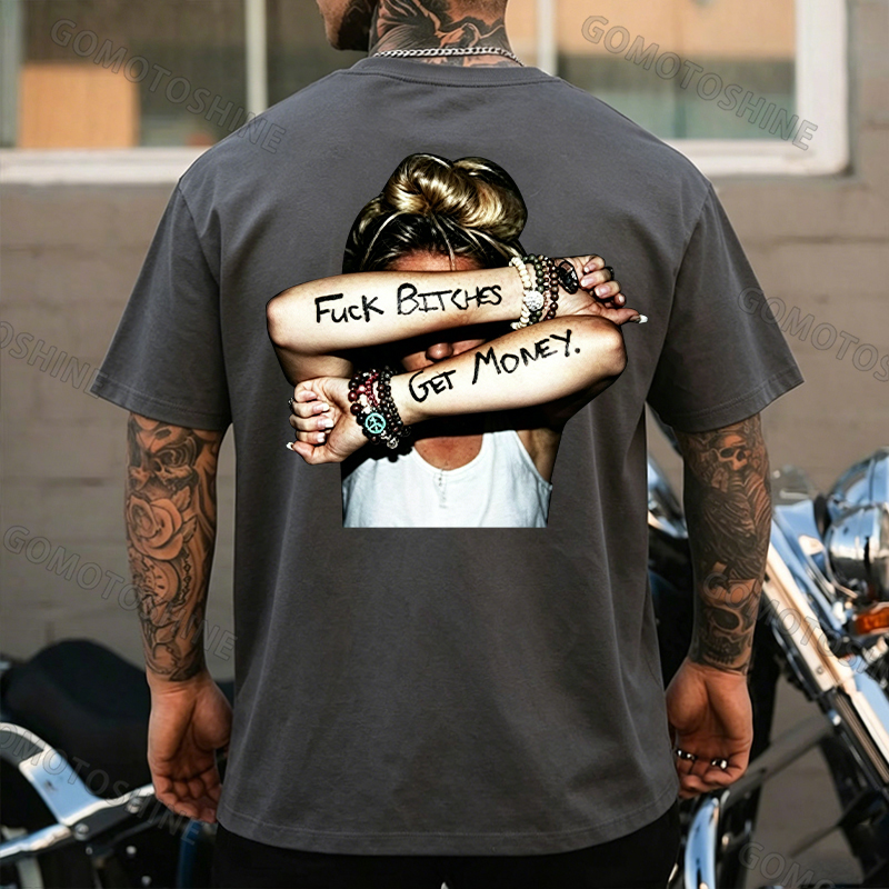 FUCK BITCHES, GET MONEY Hip-Hop Culture Print Men's T-Shirt Image - 29