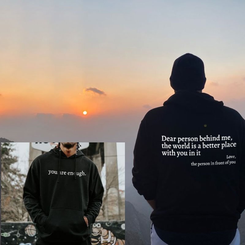 DEAR PERSON BEHIND ME Youth Letter Graphic Print Hoodie