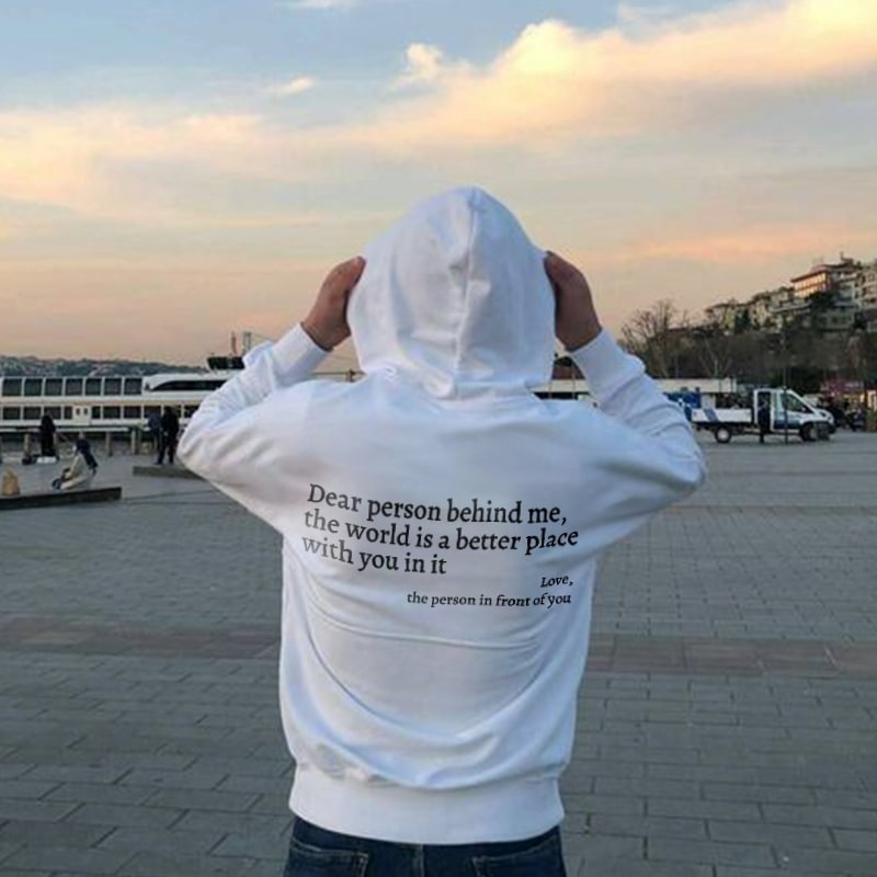 DEAR PERSON BEHIND ME Youth Letter Graphic Print Hoodie