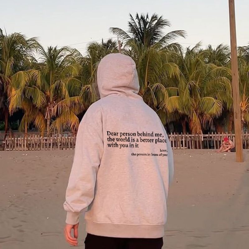 DEAR PERSON BEHIND ME Youth Letter Graphic Print Hoodie