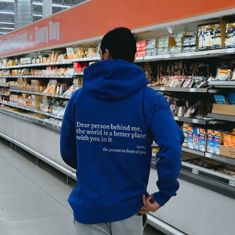 DEAR PERSON BEHIND ME Youth Letter Graphic Print Hoodie