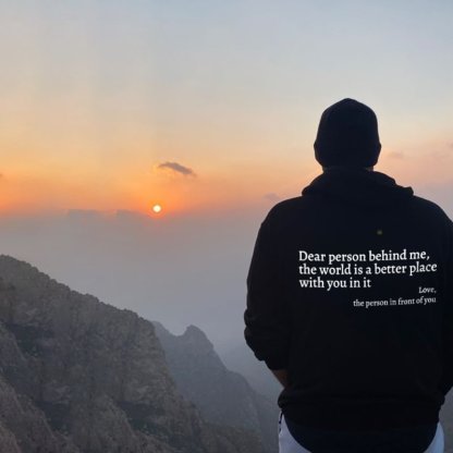 DEAR PERSON BEHIND ME Youth Letter Graphic Print Hoodie