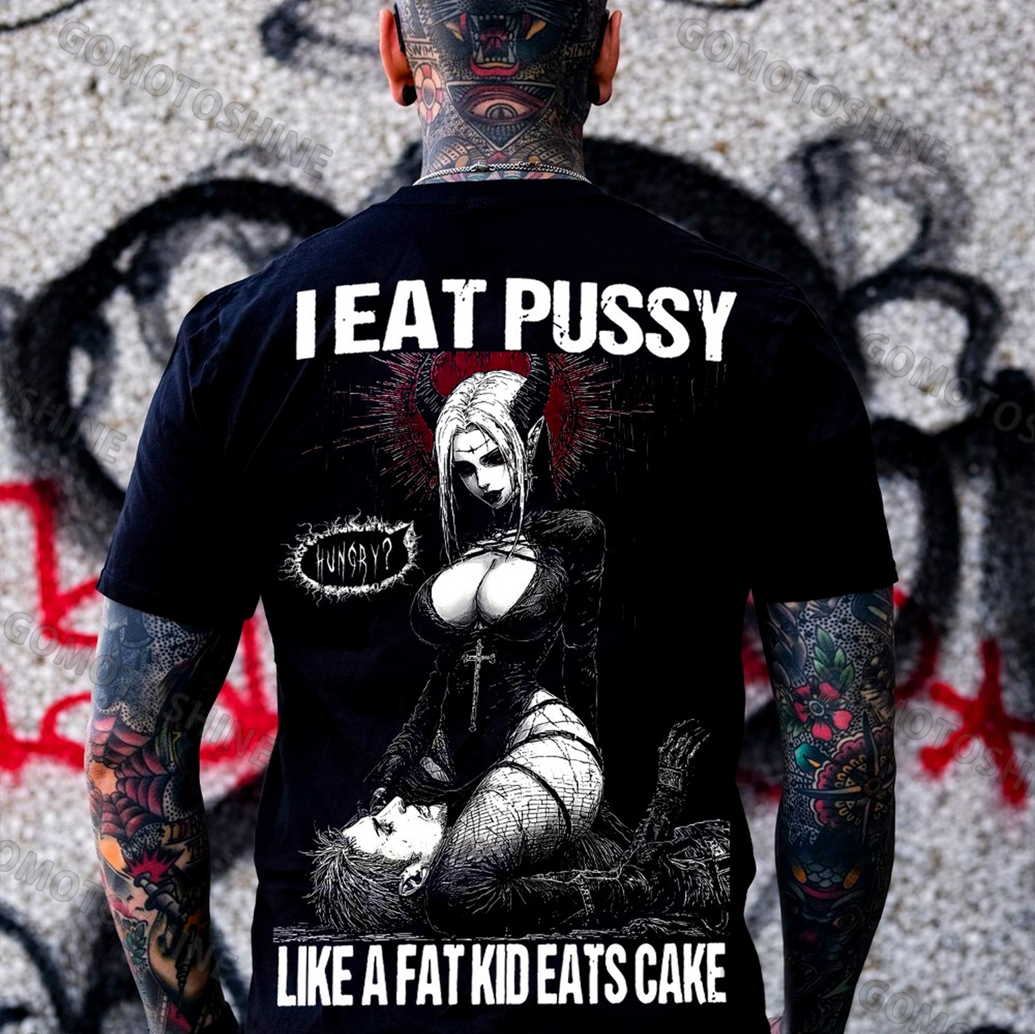 I EAT PUSSY LIKE A FAT KID EATS CAKE Print Men's T-shirt Image - 1