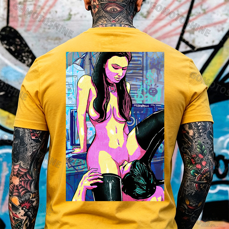 The Man Suck Naked Lady Men's T-shirt Image - 7