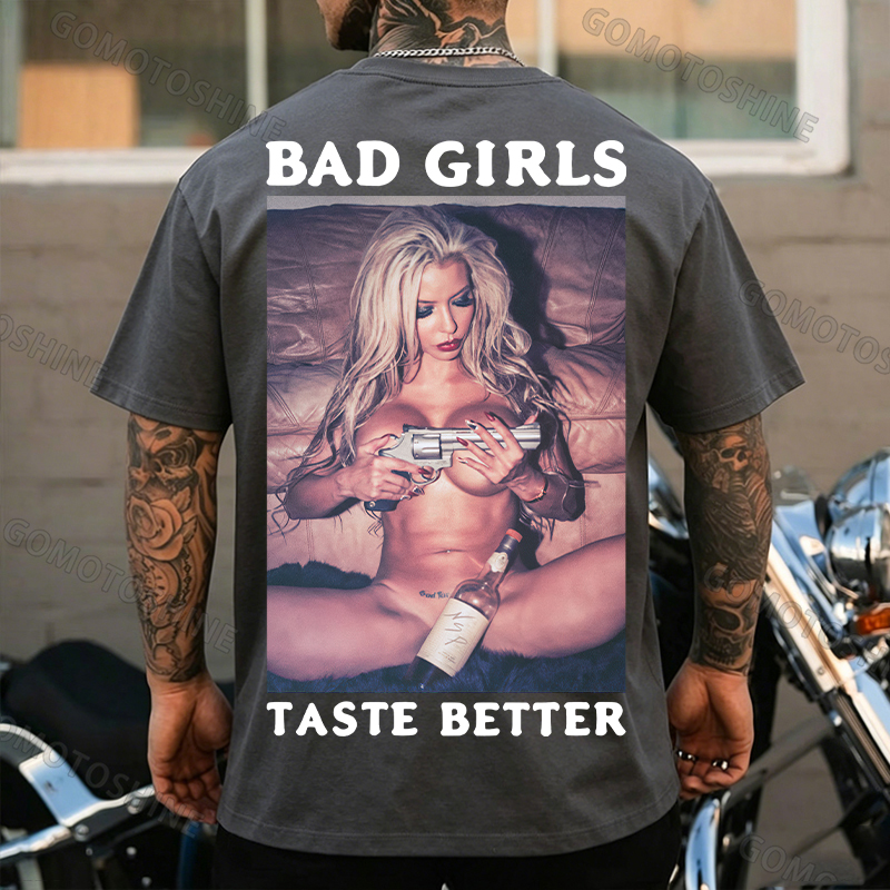 BAD GIRLS TASTE BETTER Sexy Bad Lady Print Men's T-Shirt Image - 9