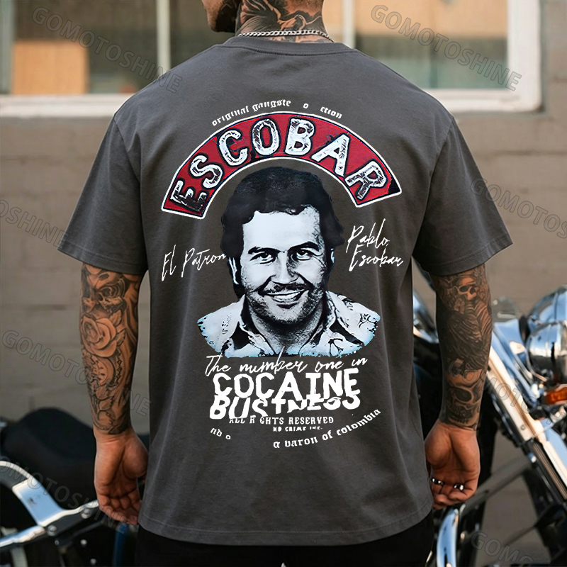 Escobar drug lord portrait printed fitness T-shirt Image - 11