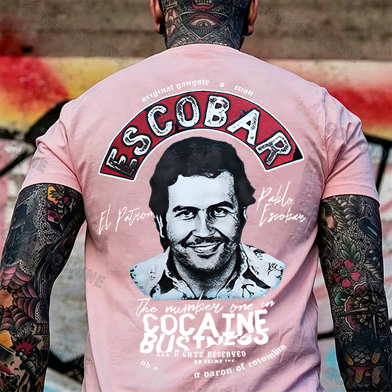 Escobar drug lord portrait printed fitness T-shirt Image - 10