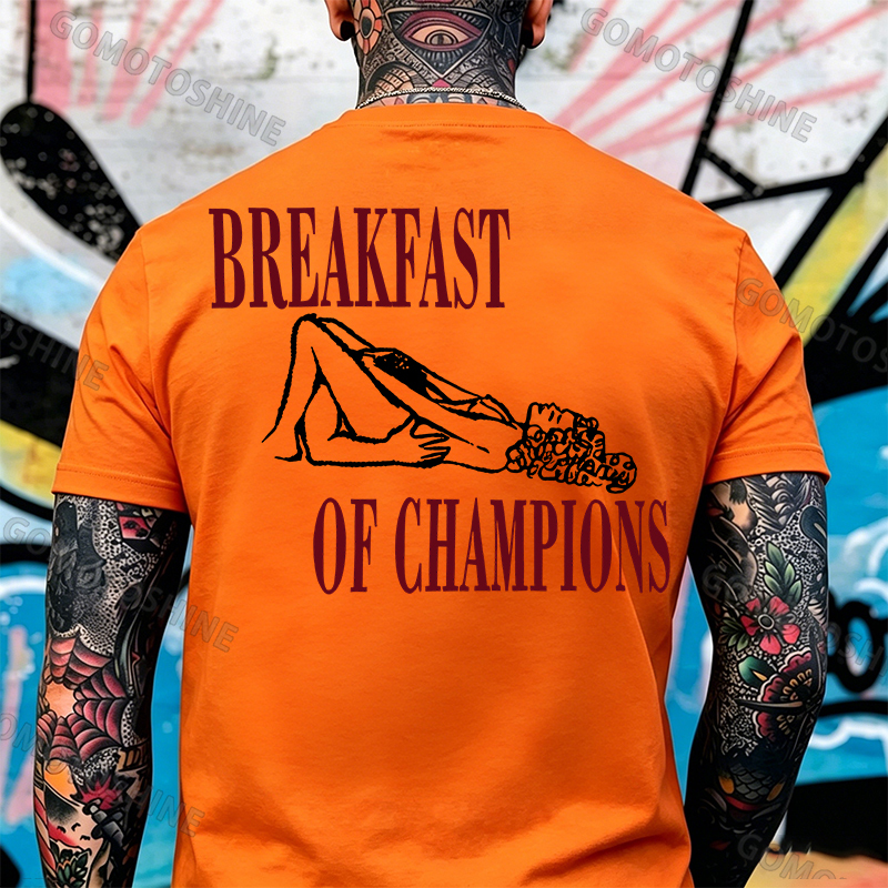 BREAKFAST OF CHAMPIONS Suck Lady Print Men's T-shirt Image - 9