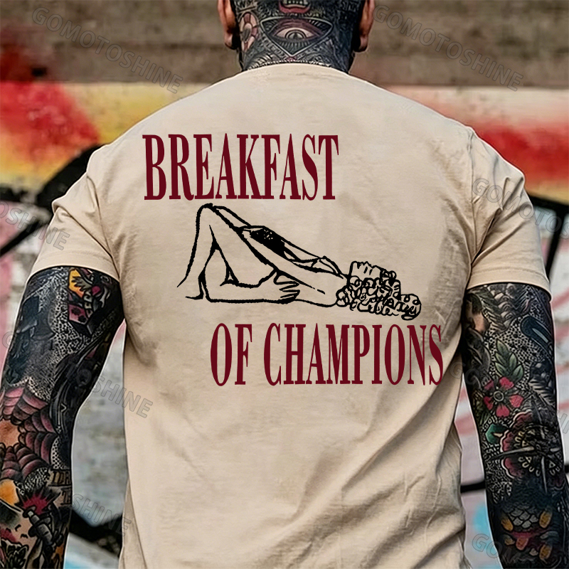 BREAKFAST OF CHAMPIONS Suck Lady Print Men's T-shirt Image - 11
