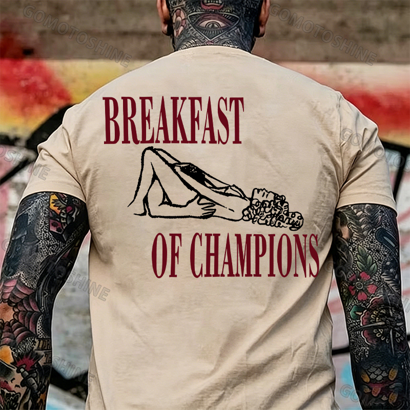 BREAKFAST OF CHAMPIONS Suck Lady Print Men's T-shirt Image - 11