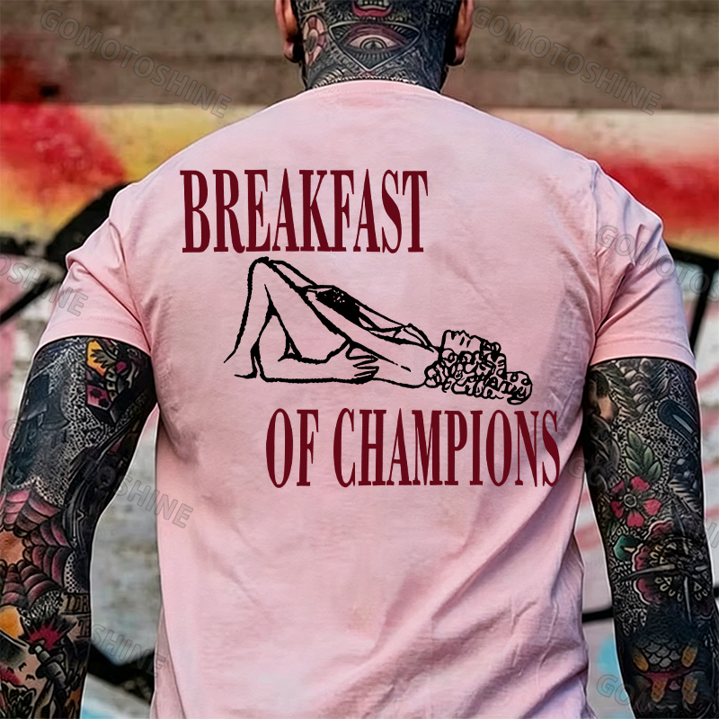 BREAKFAST OF CHAMPIONS Suck Lady Print Men's T-shirt Image - 12