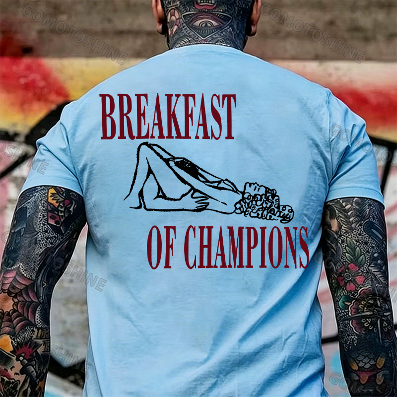 BREAKFAST OF CHAMPIONS Suck Lady Print Men's T-shirt Image - 13