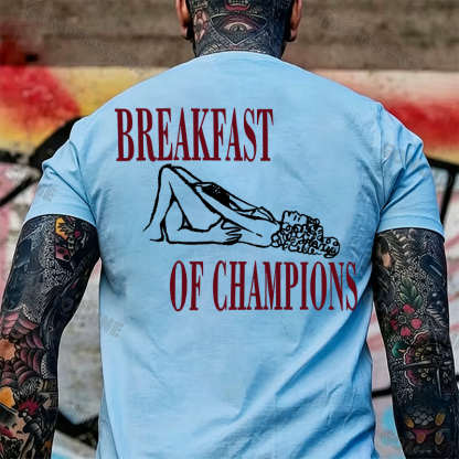 BREAKFAST OF CHAMPIONS Suck Lady Print Men's T-shirt Image - 13