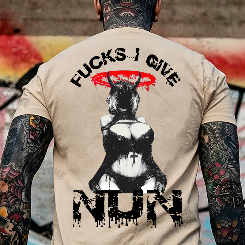 FUCKS I GIVE NUN Sexy Devil Girl Print Men's T-Shirt Image - 8