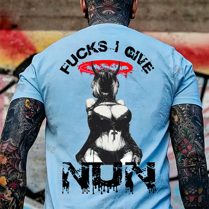 FUCKS I GIVE NUN Sexy Devil Girl Print Men's T-Shirt Image - 9