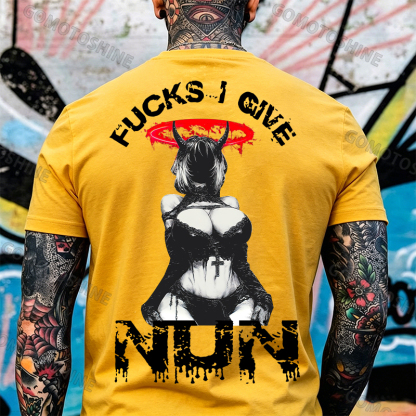 FUCKS I GIVE NUN Sexy Devil Girl Print Men's T-Shirt Image - 10