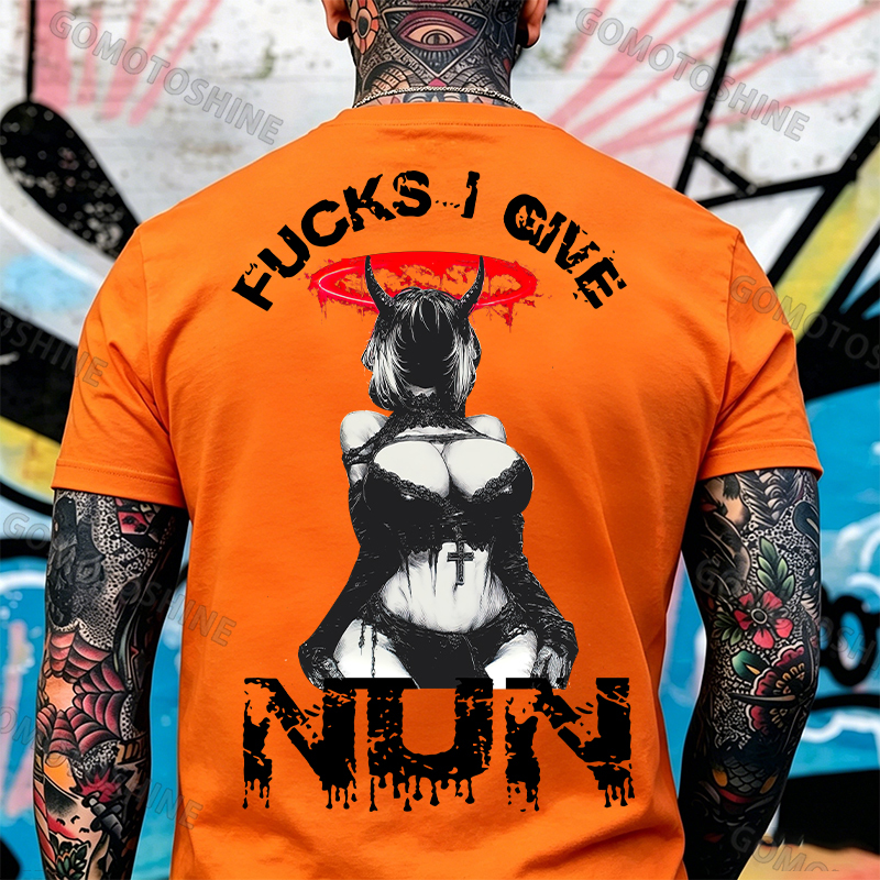 FUCKS I GIVE NUN Sexy Devil Girl Print Men's T-Shirt Image - 13
