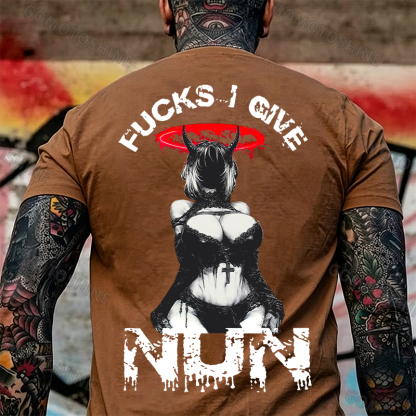 FUCKS I GIVE NUN Sexy Devil Girl Print Men's T-Shirt Image - 14
