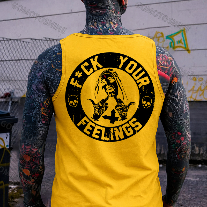 FUCK YOUR FEELINGS Defiant Nun Print Men's Vest Image - 4
