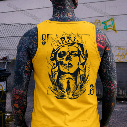 Poker Q Gloomy Queen Print Men's Vest Image - 3