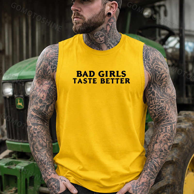 BAD GIRLS TASTE BETTER Devil Girl Print Men's Vest Image - 6