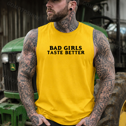 BAD GIRLS TASTE BETTER Devil Girl Print Men's Vest Image - 6
