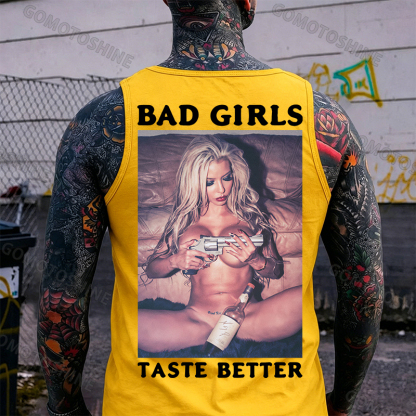 BAD GIRLS TASTE BETTER Sexy Bad Lady Print Men's Vest Image - 5