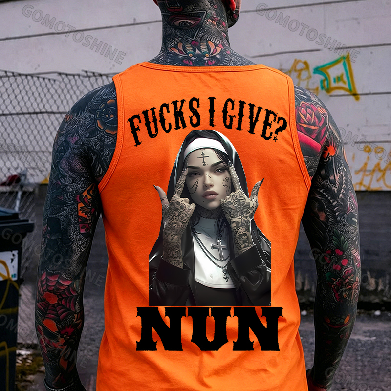 FUCKS I GIVE NUN Defiant Nun Print Men's Vest Image - 4