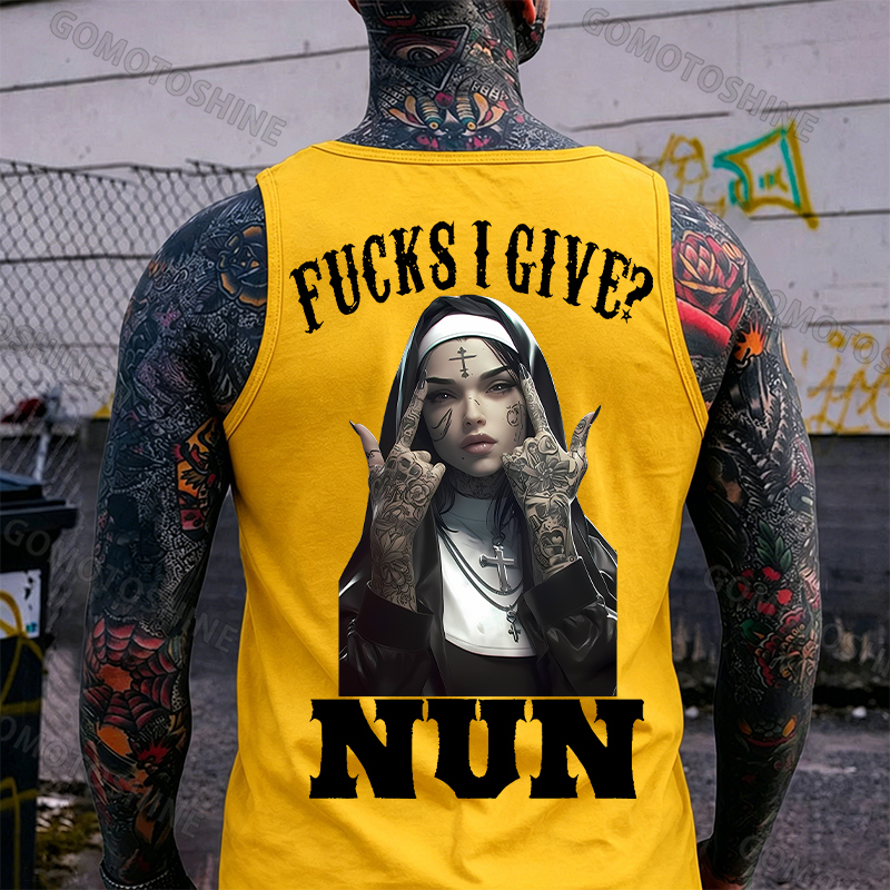 FUCKS I GIVE NUN Defiant Nun Print Men's Vest Image - 3