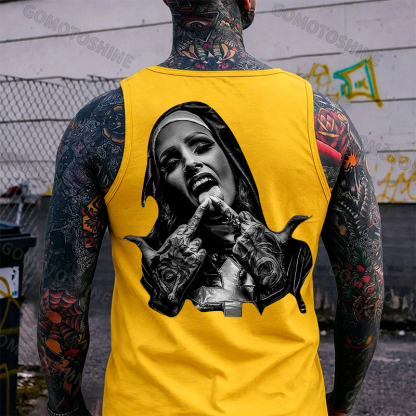 Nun and crucifix Print Men's Vest Image - 3