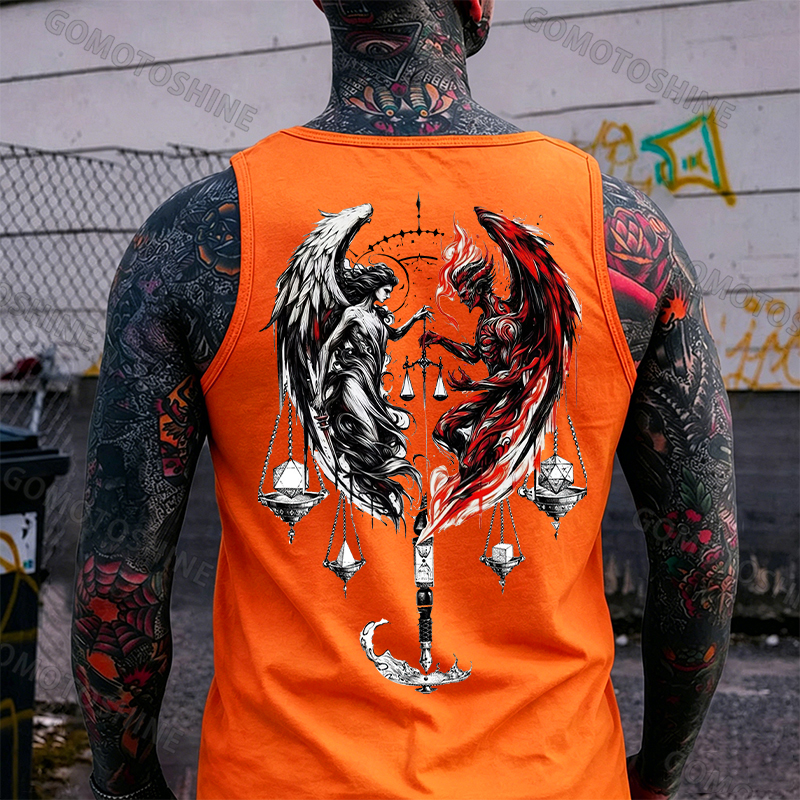 Libra Angel And Devil Print Men's Tank Image - 3