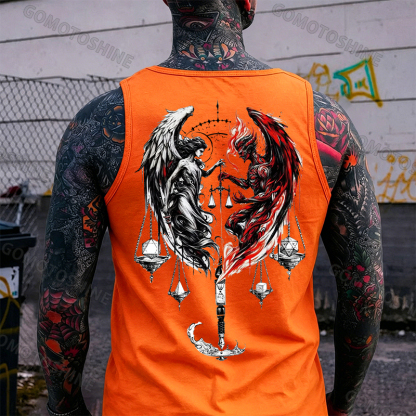 Libra Angel And Devil Print Men's Tank Image - 3