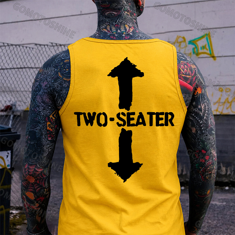 TWO-SEATER Double Arrow Simple Casual Graphic Print Men's Tank Image - 4